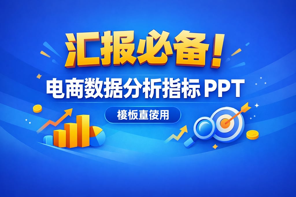 汇报必备！电商数据分析指标 ppt，模板直接用